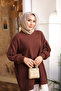 Brown Crew Neck Felt Sweater - 5
