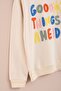 Krem Good Things Embroidered Girls' Crew Neck Tracksuit Set 23391 - 5