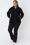 Women's Plus Size Zipper Pocket Long Sleeve Plush Cardigan - 2
