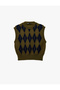 Bicycle collar baklava patterned knit sweater - 3