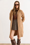Women's Biscuit Hooded Pocket Soft Textured Thick Cardigan Hrk-19000416 - 3