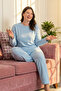 Cotton Thick Winter 2 Thread Count Fleece-Lined Long Sleeve Knitted Pajamas Set - 4