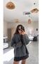 Anthracite Shawl Detailed Soft Sweater - 2