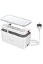Extension Lead with 5 Outlets & 3 USB, Cable Management Box, 2m, White