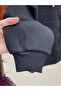Deletta Hooded Zippered Kangaroo Pocket Three-String Cardigan-Ci2008 Black - 4