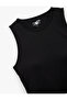 Sleeveless Crew Neck Slim Fit Crop Sports Tank Top - 5
