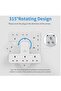 3-Way UK Plug Extension Socket - 315° Rotating, Surge Protected - 2