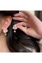 Powder Pink Enamel Flower Bouquet and Drop Stone Earrings - 2