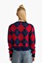 Fitted V-Neck Baklava Patterned Buttoned Cardigan F9566Ax25Wn - 7