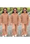 Girl's Knitwear Double Set - Beaded - 100% Cotton - 2