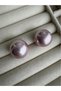 Powder Pink Pearlescent Big Ball Stud Earrings - 2