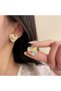 Pastel Colored Enamel Vitreous Look Heart Earrings