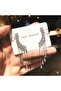 Silver Color Baguette Stone and Chain Tassel Evening Dress Earrings