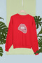 Lip Printed Cotton Long Sleeved 3 Yarn Sha Fleece-Lined Nisex Sweatshirt