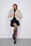 Dame Women's Trendy Model Lined Beige Faux Fur Jacket - 2
