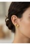Liquid Series: Molten Gold Look Tattoo Textured Steel Heart Earrings - 3