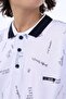 Boy's Printed Polo Neck Buttoned Short Sleeve T-Shirt - 2
