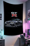 Gamer Wall Covering – Car Themed, High-Quality Fabric, Tapestry Wall Carpet
