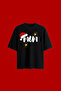 Mom&Dad New Year Printed Oversized Black Couple T-Shirt - 2