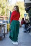 Green Color Ethnic Cap Embroidered Pants - 3