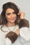 Plush Faux Armband Fluffy Cuff Bracelet - Vegan Mink Dark Brown - 4