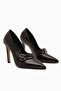 Blanka Brown Double Buckle Stiletto Women's Heeled Shoes - 4
