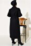 Black Belted New Season Lined Premium Quality Relaxed Fit Women’s Melton Coat Jacket - 4