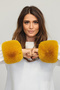 Plush Faux Fur Oversleeve Fluffy Cuff Wristband - Vegan Toscana Mustard - 7