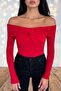 Boat Neck Low-Cut Flexible Fabric Women's Blouse 10125 - 5