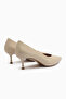 Michel Beige Women's Thin Heeled Shoes - 6