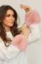 Plush Faux Fur Oversleeve Fluffy Cuff Wristband - Vegan Toscana Pink - 7