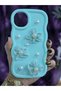 iPhone 11 Compatible Water Green Pearl & Tulle Floral Stylish Phone Case - 2