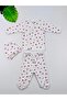 3-Piece Heart Patterned Beret Baby Girl Newborn Bodysuit Set - 3
