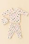 3-Piece Heart Patterned Beret Baby Girl Newborn Bodysuit Set - 2