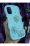 Samsung Galaxy A02S Compatible Water Green Pearl & Tulle Floral Stylish Phone Case - 5