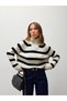 Women's Ola Zippered Mock Neck Striped Knitwear Sweater