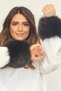 Plush Faux Fur Oversleeve Fluffy Cuff Wristband - Vegan Soft Dark Brown Fuzzy - 7