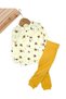 Baby Girl Lale Printed Ribbed Fabric, Corded Fabric Stylish Leggings Bottom and Top Baby Set L 6-24 Months L Transitional - 3