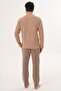 Mecit 2998 Brown Thessaloniki Fabric Winter Men's Pajama Set - 5
