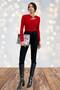 Stylish Body Blouse with Low-Cut Chest and Metal Ring Detail 10131 - 3