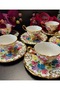 ESTERHOMEDECOR Hand-Painted Porcelain Coffee Cup Set for 6 People - 7