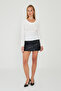 Drape Collar Sandy Long Sleeve Blouse - 738 - 4