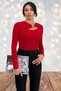 Stylish Body Blouse with Low-Cut Chest and Metal Ring Detail 10131 - 8