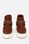 Women's Brown Fur Lined Velcro High-Top Boots - 5