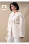 Women's Buttoned Waist Elasticated Gathered Cashmere - 5