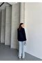 Women's Navy Blue Button Detailed Blazer Jacket - 3