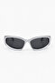 Zayra Gray Frame Narrow Oval Cat-Eye Sunglasses – Black Lens – Uv400 – Shiny Plastic - 5