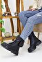 Women's Lace-Up Zippered Wallet Thick Sole Boots Winter Waterproof - 3