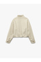 Short Coat Cashmere Long Sleeve Mock Neck Pockets - 4