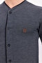 Men's Anthracite Knitted Striped Button Front Long Sleeve Cotton Men's Pajama Set - 7